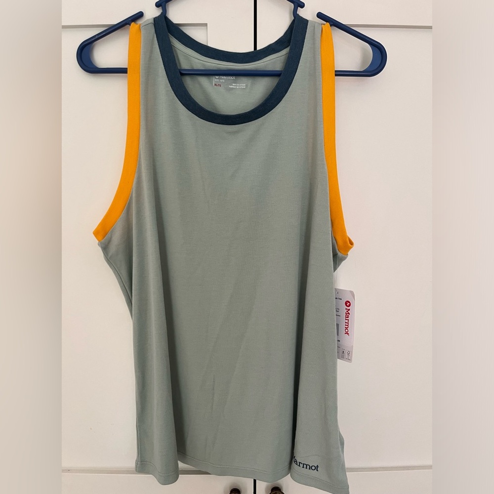 NWT. Marmot frosty green/multi colored women’s switchback tank, XL. - Picture 6 of 6